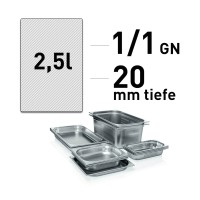 GN-Schale, Edelstahl, Boden gelocht, GN 1/1, 20 mm GN-Schale, Edelstahl, Boden gelocht, GN 1/1, 20 mm