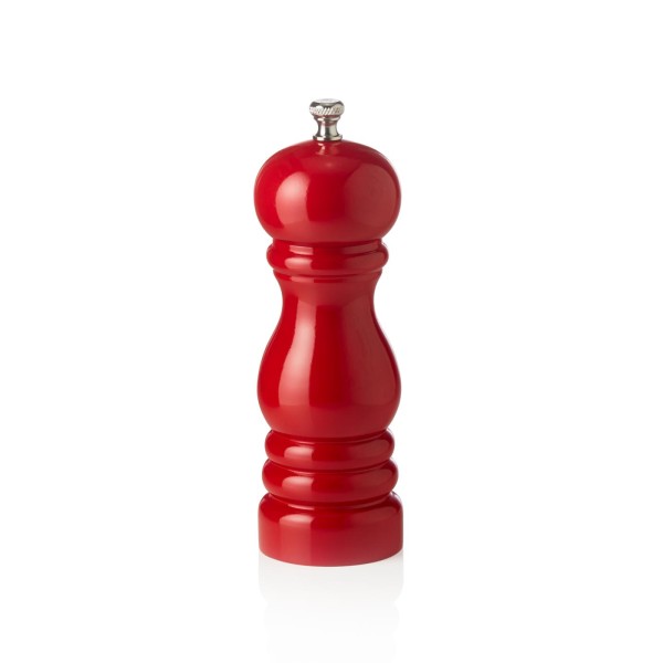 Salzmühle, klassisch, Holz, Keramik-Mahlwerk, glänzend rot, Ø 54 x H 150 mm