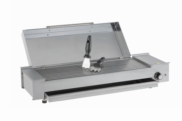 Rostgrill Elektro, 2,7kW 1 Heizzone, 80°C / +320 °C mit Deckel und Schublade