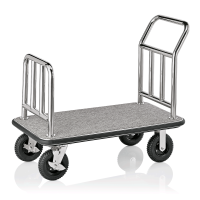 Gepäckwagen silber poliert, 1130 x 600 x 980 mm, Rollen Ø 150 mm Gepäckwagen silber poliert, 1130 x 600 x 980 mm, Rollen Ø 150 mm