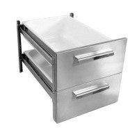 Edelstahl-Schubladenpaar für STOCK Unterbau 400 mm Edelstahl-Schubladenpaar für STOCK Unterbau 400 mm