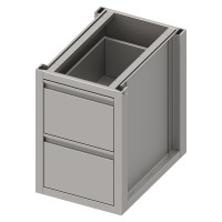 Schubladenunterschrank mit zwei Schubladen, Tiefe 640 mm, sockelbaufähig Schubladenunterschrank mit zwei Schubladen, Tiefe 640 mm, sockelbaufähig