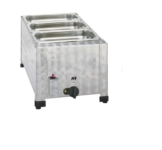 Gastro Bain Marie, Gas, mit 3 x 1/3 GN-Behälter