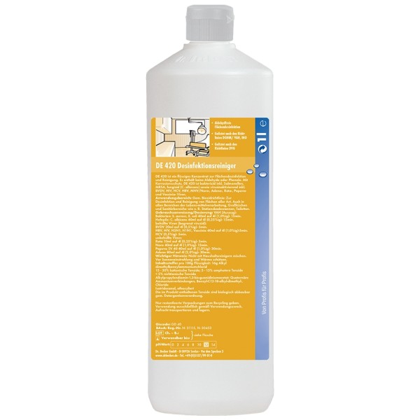 Desinfektionsreiniger für PVC, Linoleum und Acrylglas, Flasche, 1 Liter, ohne Aldehyde und Phenole