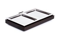 Buffet-Set bestehend aus: Basiselement GN 1/1 Wenge, 2 x GN 1/2 Edelstahl-Tabletts und Kühlakku Buffet-Set bestehend aus: Basiselement GN 1/1 Wenge, 2 x GN 1/2 Edelstahl-Tabletts und Kühlakku