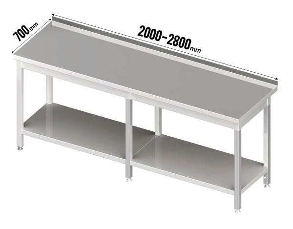 Arbeitstisch, Aufkantung, Grundboden, Tiefe 700mm