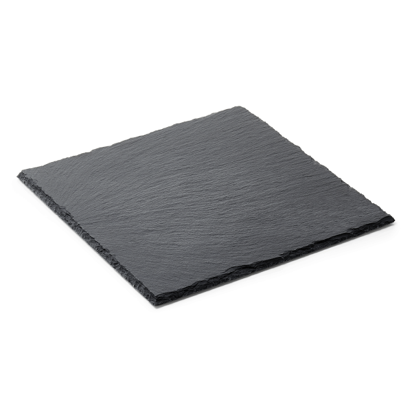 Naturschiefer-Servierplatte, 5 mm Materialstärke, gebrochene Kanten, Antirutschfüße
