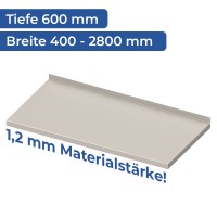 Arbeitsplatte Modulsystem, Tiefe 600 mm Arbeitsplatte Modulsystem, Tiefe 600 mm