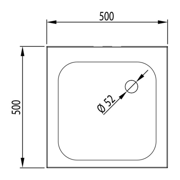 STOCK Edelstahl Ausgussbecken mit Untergestell, 500 x 500 mm