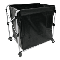 Wäschewagen, Eisen, pulverbeschichtet, PVC, schwarz, 4 Rollen, einklappbar, 300 Liter Wäschewagen, Eisen, pulverbeschichtet, PVC, schwarz, 4 Rollen, einklappbar, 300 Liter