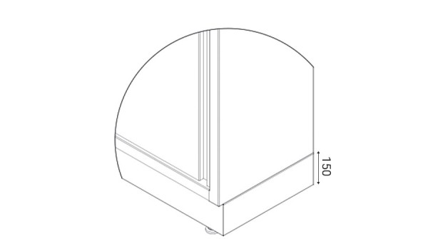 Sockelblende, 150mm hoch, laufende Meter