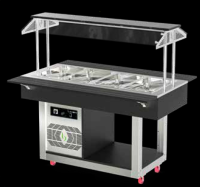 Kaltbuffet für 4x GN 1/1 inkl. Hustenschutz, auf Rollen Kaltbuffet für 4x GN 1/1 inkl. Hustenschutz, auf Rollen