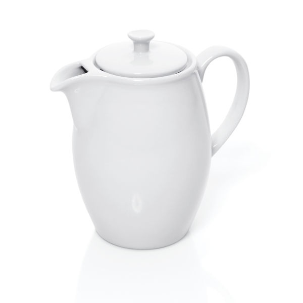Kaffeekanne, mit Deckel, Porzellan, weiß, 600 ml