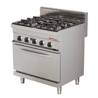 Gasherd, 4 Flammen, mit Gas-Backofen 1/1 GN - SOLOTEC 700 Gasherd, 4 Flammen, mit Gas-Backofen 1/1 GN - SOLOTEC 700