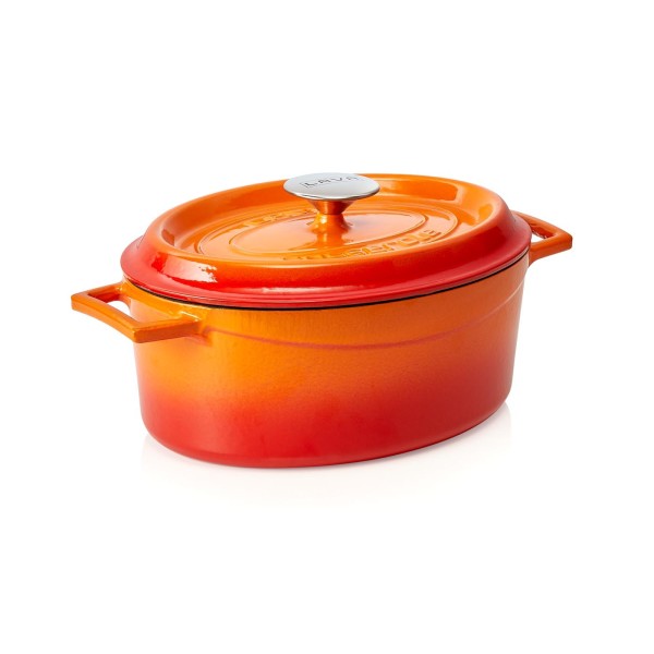 Kasserolle EisenStil, oval, 3,90 Liter, Gußeisen, emailliert, orange