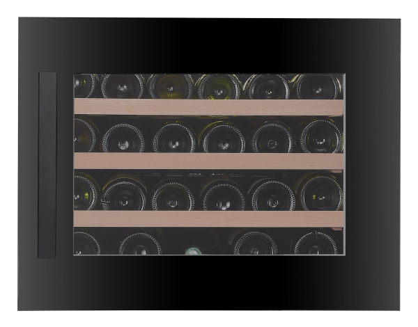 Weinkühlschrank, 51 Liter, +5 bis +20 °C, 1 Zone, 1 Glastür, Umluftkühlung, schwarz
