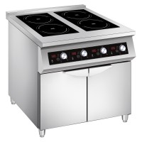 Induktionsherd, 4 Kochzonen je 5,0 kW, Standgerät, Unterbau mit Flügeltüren Induktionsherd, 4 Kochzonen je 5,0 kW, Standgerät, Unterbau mit Flügeltüren