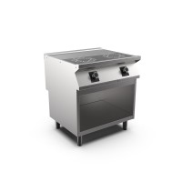 STOCK 2-Zonen-Elektro-Induktionsherd, nebeneinanderliegend, Standgerät mit offenem Unterbau STOCK 2-Zonen-Elektro-Induktionsherd, nebeneinanderliegend, Standgerät mit offenem Unterbau