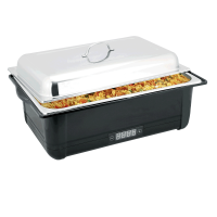 Vorschau: Elektro Chafing Dish GN 1/1, Edelstahl, Kunststoff-Wasserbad schwarz, digitale Temperaturkontrolle Vorschau: Elektro Chafing Dish GN 1/1, Edelstahl, Kunststoff-Wasserbad schwarz, digitale Temperaturkontrolle