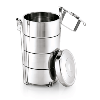 Vorschau: Thermoetagentransportbehälter - Ø 16 cm - Edelstahl - mit Tragegriff, oberer Speiseeinsatz mit separ Vorschau: Thermoetagentransportbehälter - Ø 16 cm - Edelstahl - mit Tragegriff, oberer Speiseeinsatz mit separ