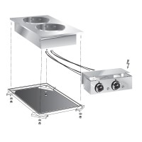 STOCK Elektro-Kochfeld, 2 Platten, Einbaugerät, 4,10 kW, Bedienteil STOCK Elektro-Kochfeld, 2 Platten, Einbaugerät, 4,10 kW, Bedienteil