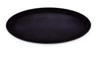 PP - Tablett, rutschfest, braun, oval - 59x49 cm PP - Tablett, rutschfest, braun, oval - 59x49 cm