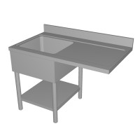 STOCK Spülcenter mit Korbbahn, 1 Becken links, runde Beine STOCK Spülcenter mit Korbbahn, 1 Becken links, runde Beine