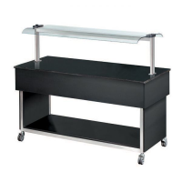 Neutral-Buffet mit Glasaufsatz und Beleuchtung, Ausführung schwarz, B: 1890 mm Neutral-Buffet mit Glasaufsatz und Beleuchtung, Ausführung schwarz, B: 1890 mm