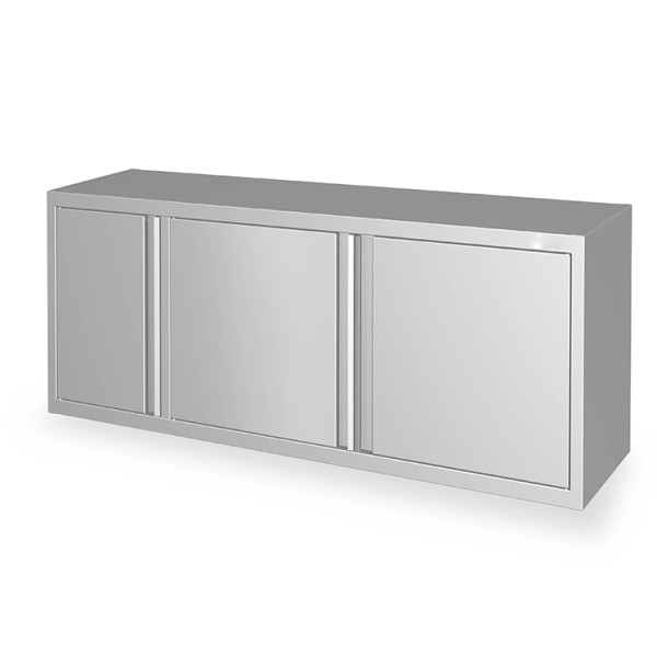 Wandhängeschrank, mit Flügeltüren, Zwischenboden höhenverstellbar, Edelstahl, 400mm Tiefe