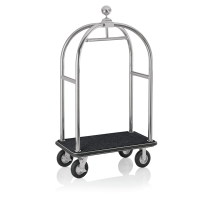 Vorschau: Gepäckwagen schwarz mit Rollen Ø 200 mm, Rohrrahmen Ø 50 mm, Gummistoßschutz Vorschau: Gepäckwagen schwarz mit Rollen Ø 200 mm, Rohrrahmen Ø 50 mm, Gummistoßschutz