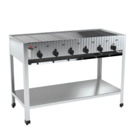Gastro Gasgrill, Standgerät, 20 kW, 6 Zonen Gastro Gasgrill, Standgerät, 20 kW, 6 Zonen