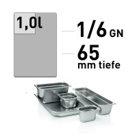 GN Behälter - Edelstahl - GN 1/6 - 65 mm - randverstärkt GN Behälter - Edelstahl - GN 1/6 - 65 mm - randverstärkt