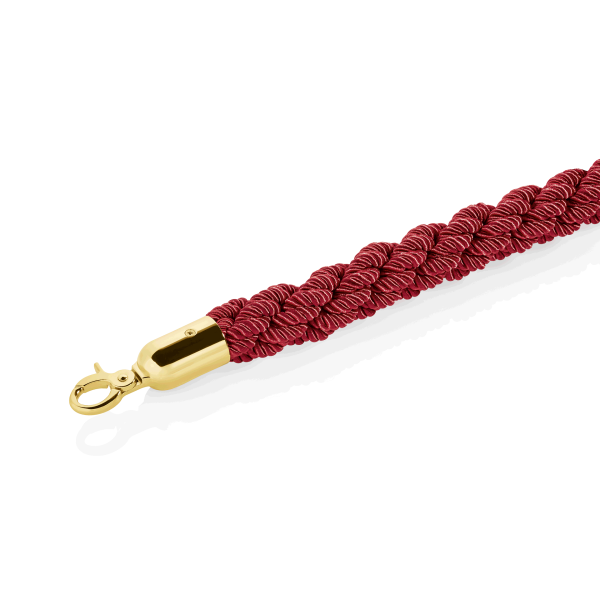 Verbindungskordel, rot, Polyester, Beschläge goldfarben, hochglanzpoliert, 1,50 m