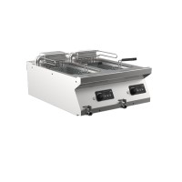 STOCK Elektro-Fritteuse, mit elektronischer Steuerung, 2 Becken 10+10 Liter, Geräteoberteil, herausk STOCK Elektro-Fritteuse, mit elektronischer Steuerung, 2 Becken 10+10 Liter, Geräteoberteil, herausk
