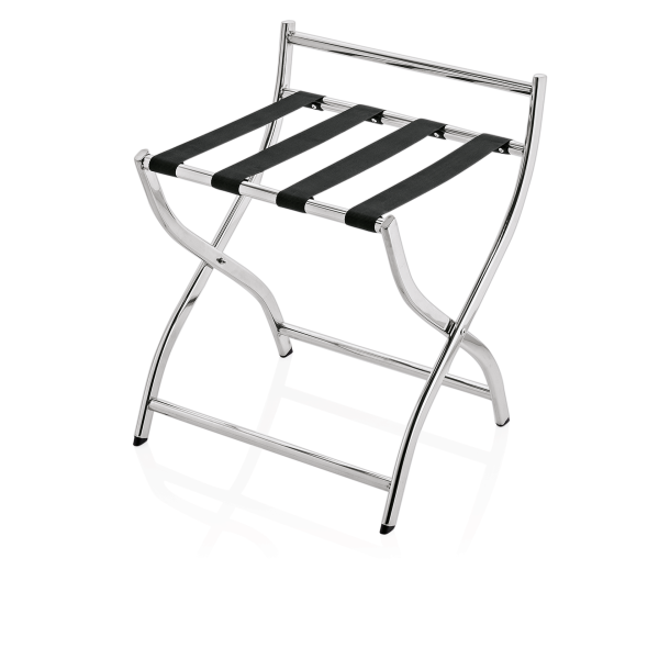 Gepäckablage m. Wandschutz, Edelstahl, Nylongurte, zusammenklappbar, B 505 x T 450 mm