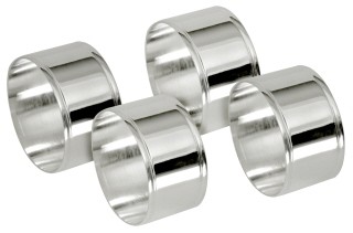 Set Serviettenringe, 4 Stück, Messing, versilbert, Silberschicht 0,5 µ, Ø 40 mm