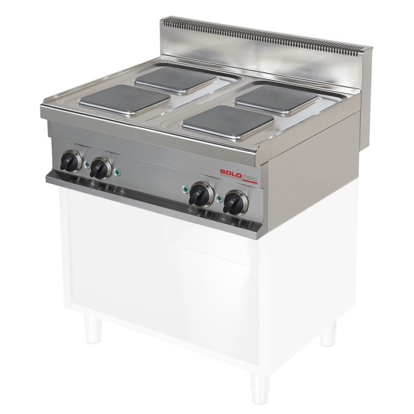 Elektroherd, 4 eckige Kochplatten, Geräteoberteil - SOLOTEC 700