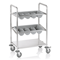 Besteckwagen, Ablagebbord, inkl. 2 Besteckkästen, rollbar Besteckwagen, Ablagebbord, inkl. 2 Besteckkästen, rollbar