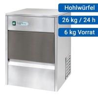 ECO Eiswürfelbereiter luftgekühlt, 26kg/Tag, 6 kg Vorrat, Hohlwürfel ECO Eiswürfelbereiter luftgekühlt, 26kg/Tag, 6 kg Vorrat, Hohlwürfel