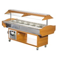 SOLOTEC Kaltbuffet 6/1 GN, +2/+10°C, statische Kühlung, Walnussoptik SOLOTEC Kaltbuffet 6/1 GN, +2/+10°C, statische Kühlung, Walnussoptik