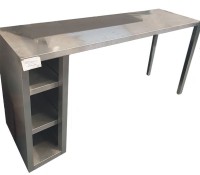 Arbeitstisch, offen, mit Schrankfach links mit Zwischenboden, Edelstahl rostfrei Arbeitstisch, offen, mit Schrankfach links mit Zwischenboden, Edelstahl rostfrei