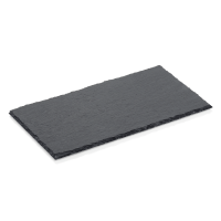 Naturschieferplatte GN 1/4, 4-6 mm Materialstärke, gebrochene Kanten, rutschfeste Füßchen Naturschieferplatte GN 1/4, 4-6 mm Materialstärke, gebrochene Kanten, rutschfeste Füßchen