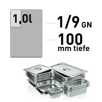 GN-Behälter - Edelstahl - GN 1/9 - 100 mm GN-Behälter - Edelstahl - GN 1/9 - 100 mm