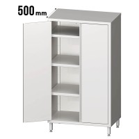 Edelstahl-Hochschrank, Flügeltüren, Tiefe 500mm Edelstahl-Hochschrank, Flügeltüren, Tiefe 500mm