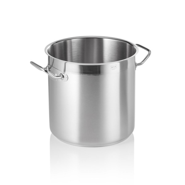 Suppentopf DeLuxe, Edelstahl, Sandwichboden, 10 Liter, Schüttrand, Kaltgriffe angeschweißt
