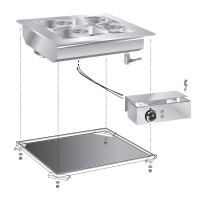 STOCK Elektro- Bain Marie, Einbaugerät, GN1/1 + 2 x GN1/4, 3,0 kW, Bedienteil STOCK Elektro- Bain Marie, Einbaugerät, GN1/1 + 2 x GN1/4, 3,0 kW, Bedienteil