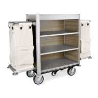 Zimmerservicewagen 1900 x 650 x 1400 mm, 2 x 65 Liter, Aluminium, HPL, Polyester, 4 Rollen Zimmerservicewagen 1900 x 650 x 1400 mm, 2 x 65 Liter, Aluminium, HPL, Polyester, 4 Rollen