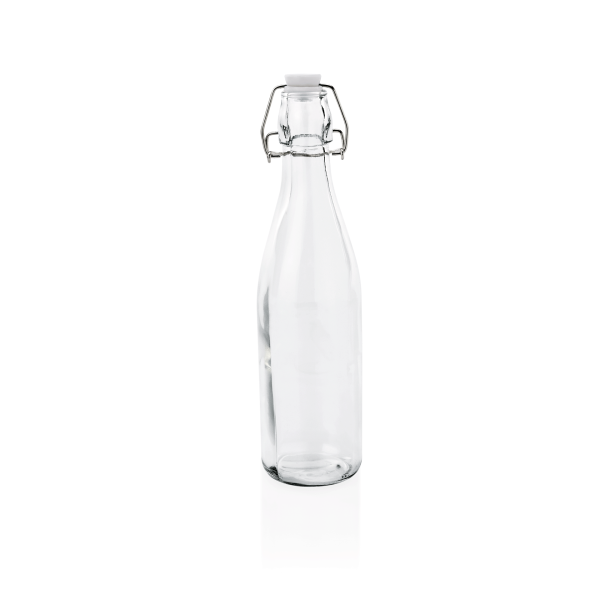 Bügelverschlussflasche, Opalglas / Hartglas, 500 ml, Ø 70 mm, Deckel mit Silikondichtung