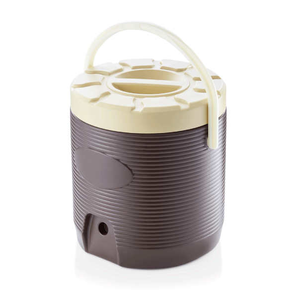 Thermo-Speisetransportbehälter, 12 Liter, Innenbehälter Edelstahl, Farbe braun