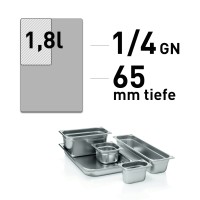 GN Behälter - Edelstahl - GN 1/4 - 65 mm - randverstärkt GN Behälter - Edelstahl - GN 1/4 - 65 mm - randverstärkt